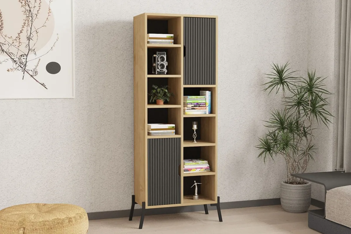 HANAH HOME Polica za knjige Otranto, krem/antracit