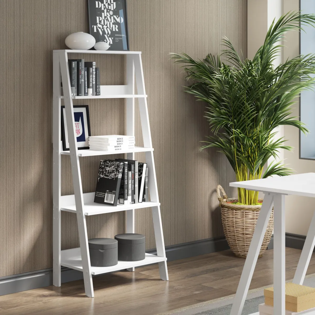 HANAH HOME Polica za knjige Setre, bela