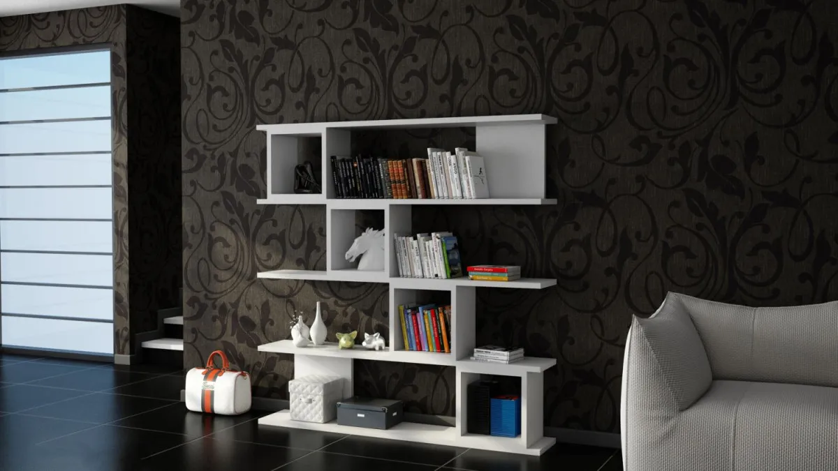HANAH HOME Polica za knjige Wind, bela