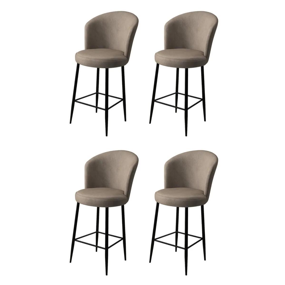 HANAH HOME Set barskih stolica 4/1 Dexa, kapućino