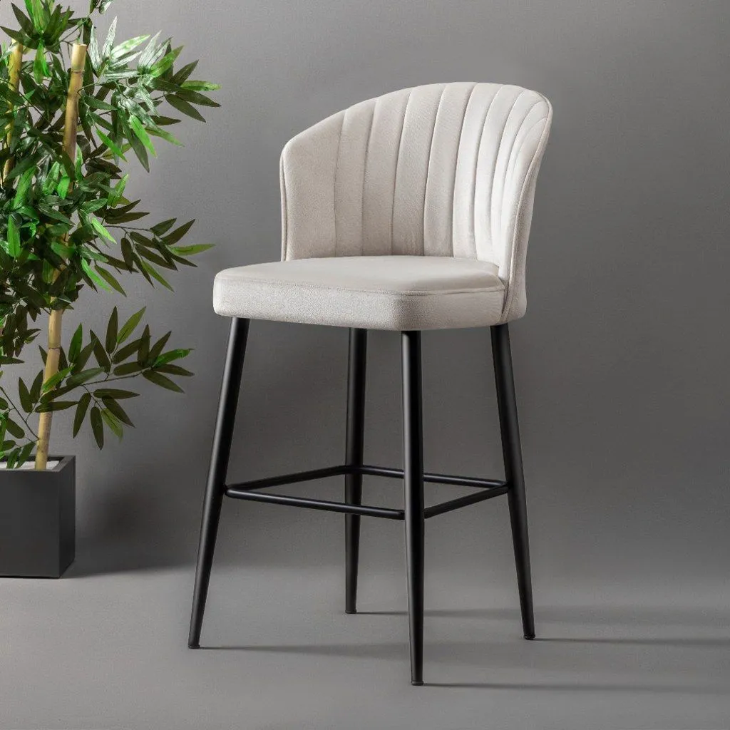 HANAH HOME Set barskih stolica 4/1 Rubi, krem