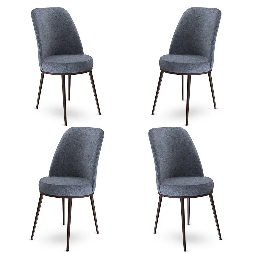 HANAH HOME Set trpezarijskih stolica 4/1 Dexa, siva