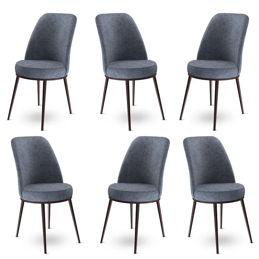 HANAH HOME Set trpezarijskih stolica 6/1 Dexa, siva