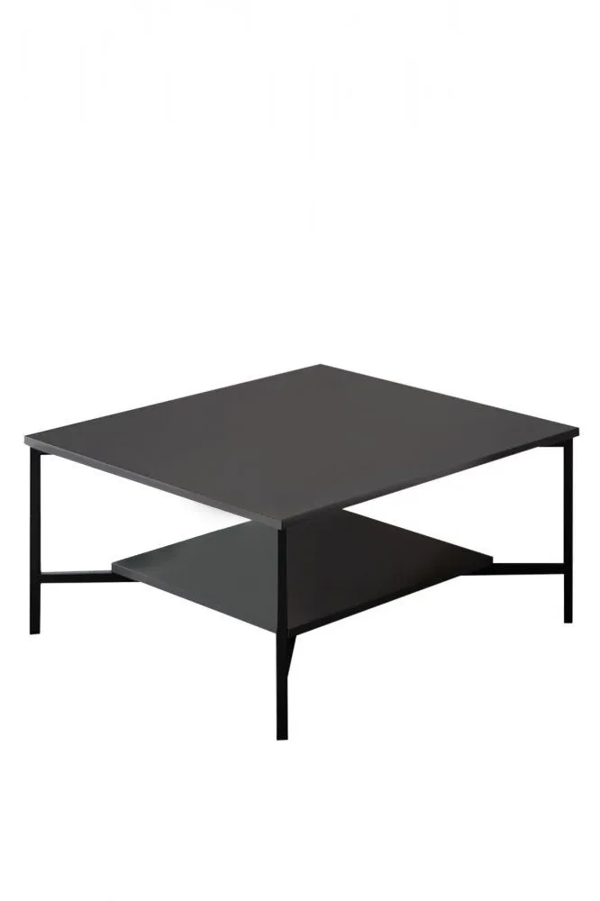 HANAH HOME Sto za dnevnu sobu Black Line Anthracite Black 1