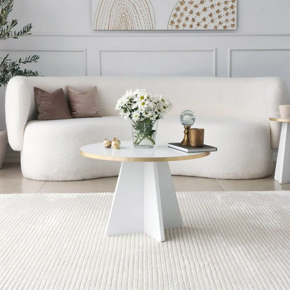HANAH HOME Sto za dnevnu sobu Mushroom Gold White v2