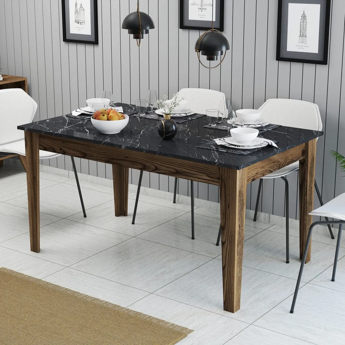 HANAH HOME Terpezarijski sto Milan 518, braon/crna