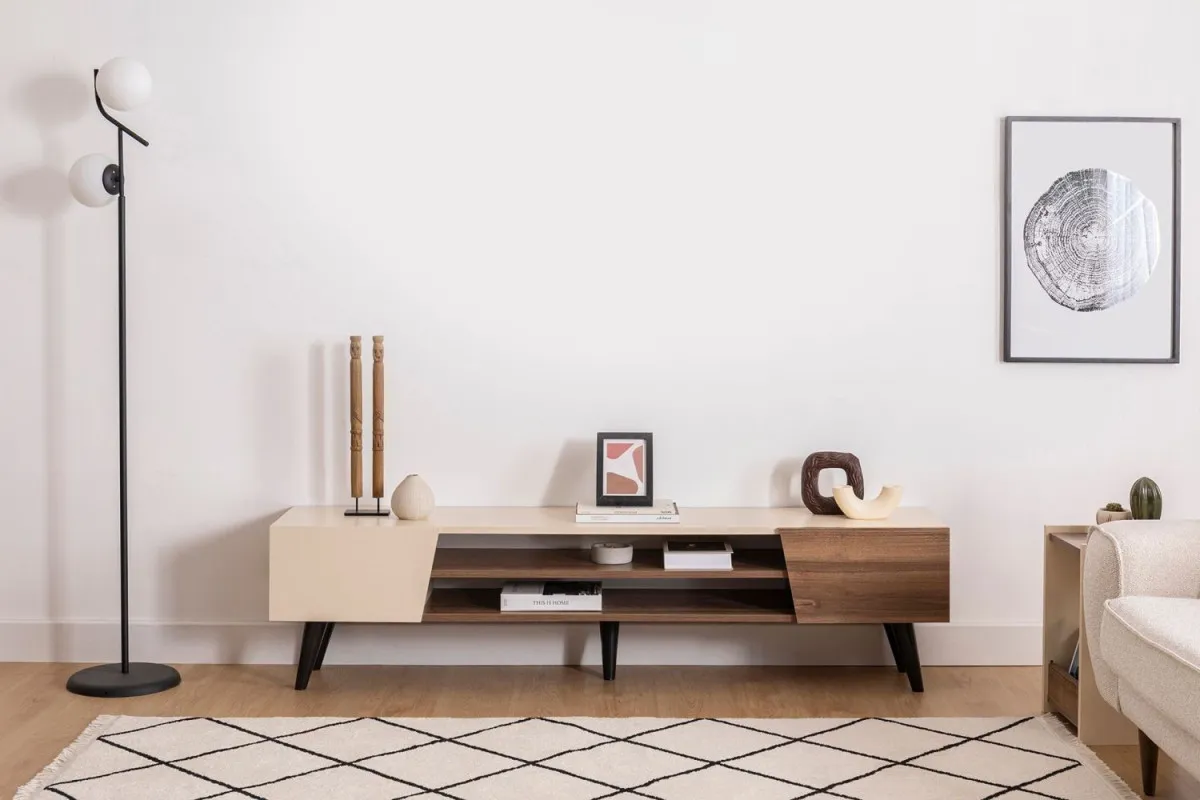 HANAH HOME TV komoda Clark, krem/braon