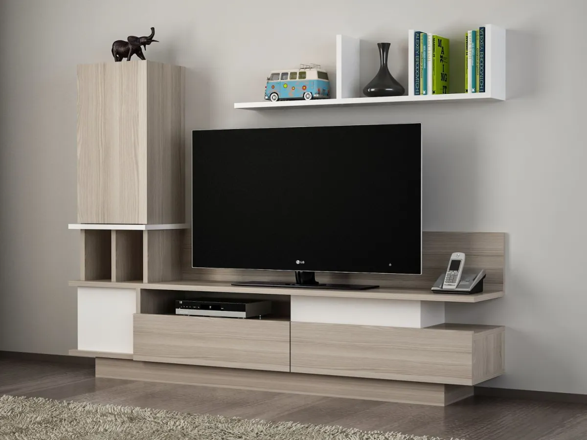HANAH HOME TV komoda Como, bež/bela