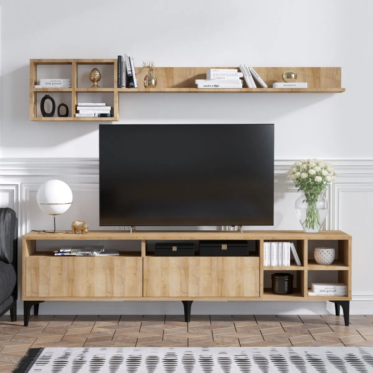HANAH HOME TV komoda Debbie, svetlobraon