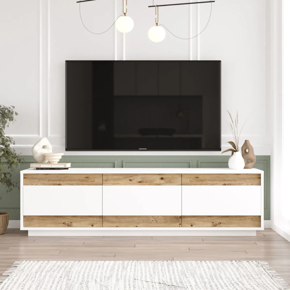 HANAH HOME TV komoda Fr4-Aw, bela/braon