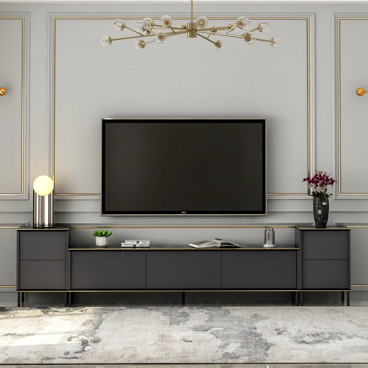 HANAH HOME TV komoda Imaj, antracit