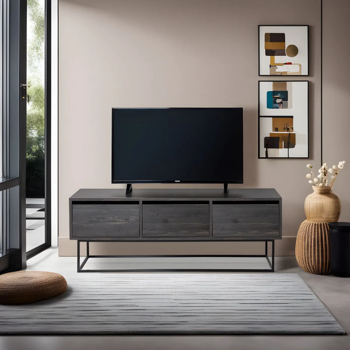 HANAH HOME TV komoda Kordon 140, tamnobraon