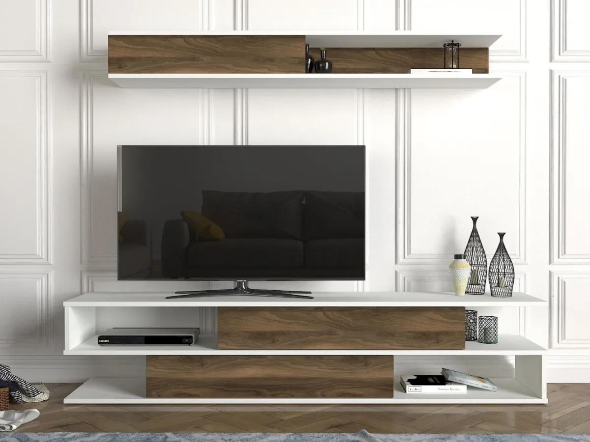 HANAH HOME TV komoda Manyetik, bela/braon