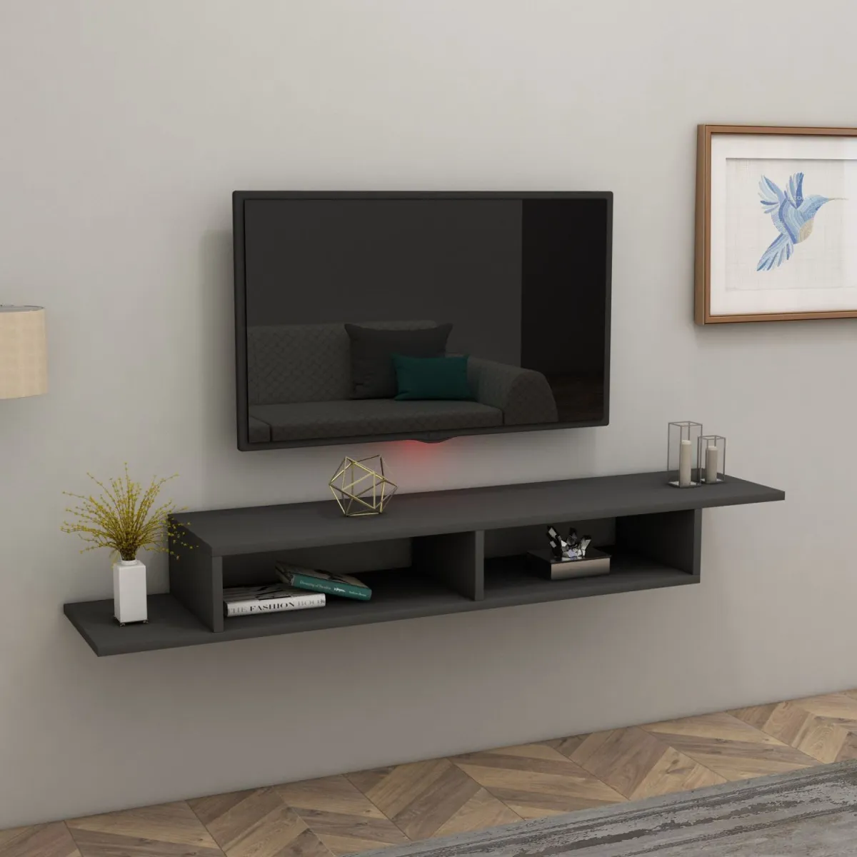 HANAH HOME TV komoda Muson, antracit