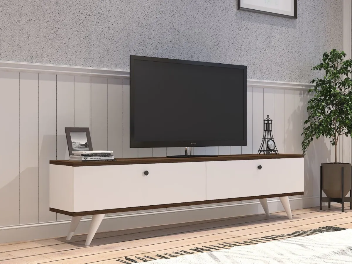 HANAH HOME TV komoda Paris, bela/braon