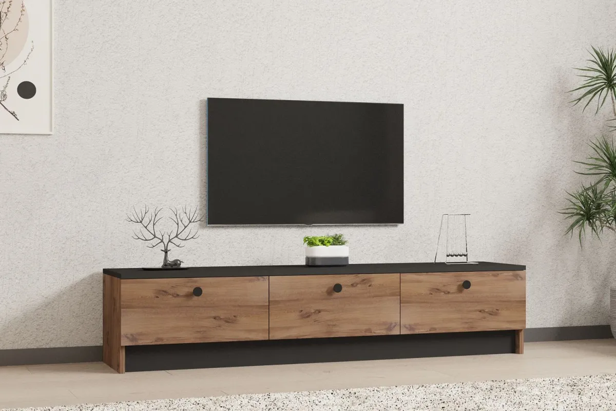 HANAH HOME TV komoda Pega, braon/crna