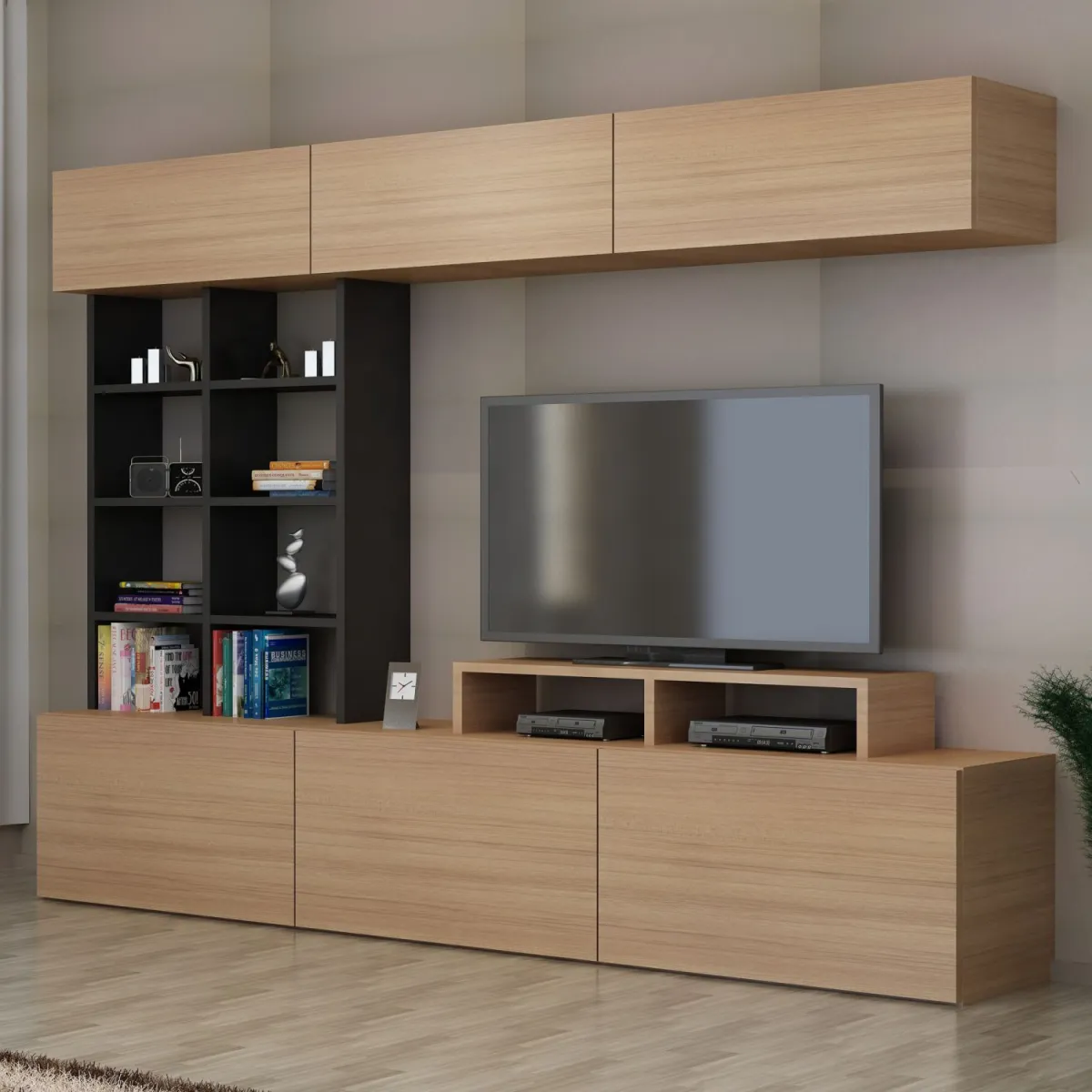 HANAH HOME TV komoda Sasa, braon/crna