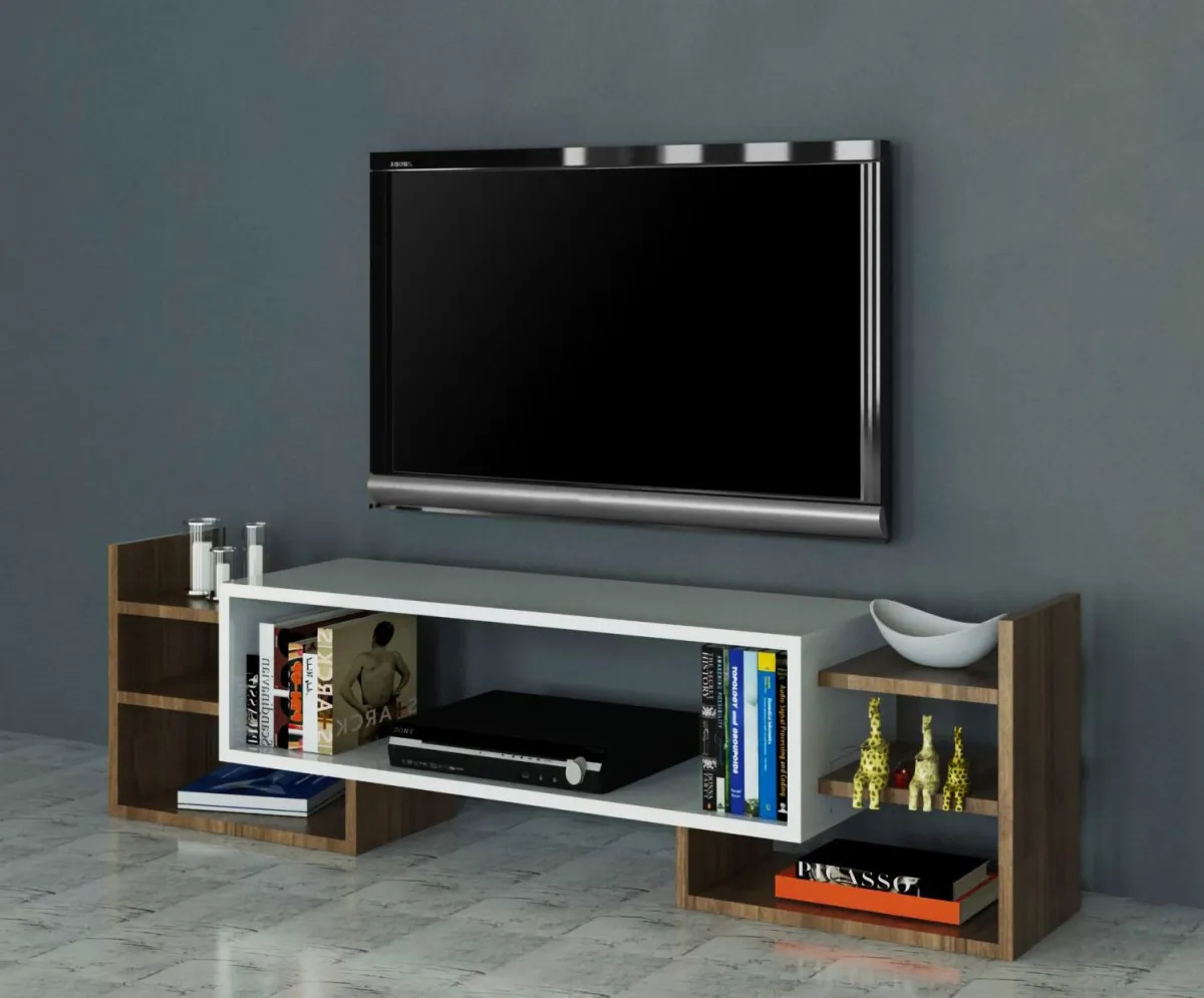 HANAH HOME TV komoda Sema, bela/ braon