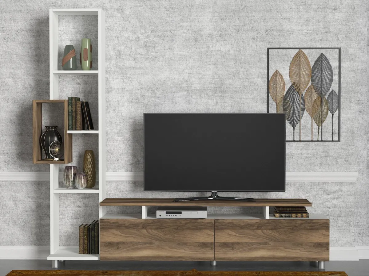 HANAH HOME TV komoda Tulip, bela/braon