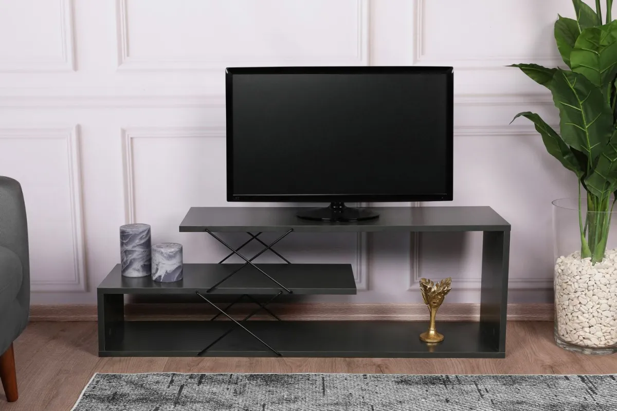 HANAH HOME TV komoda Zigzag, antracit
