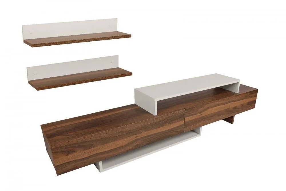 HANAH HOME TV polica Nirvana White Teak