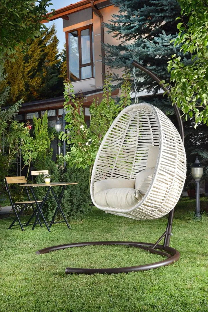 HANAH HOME Viseća ljuljaška jaje Findik, crna/krem