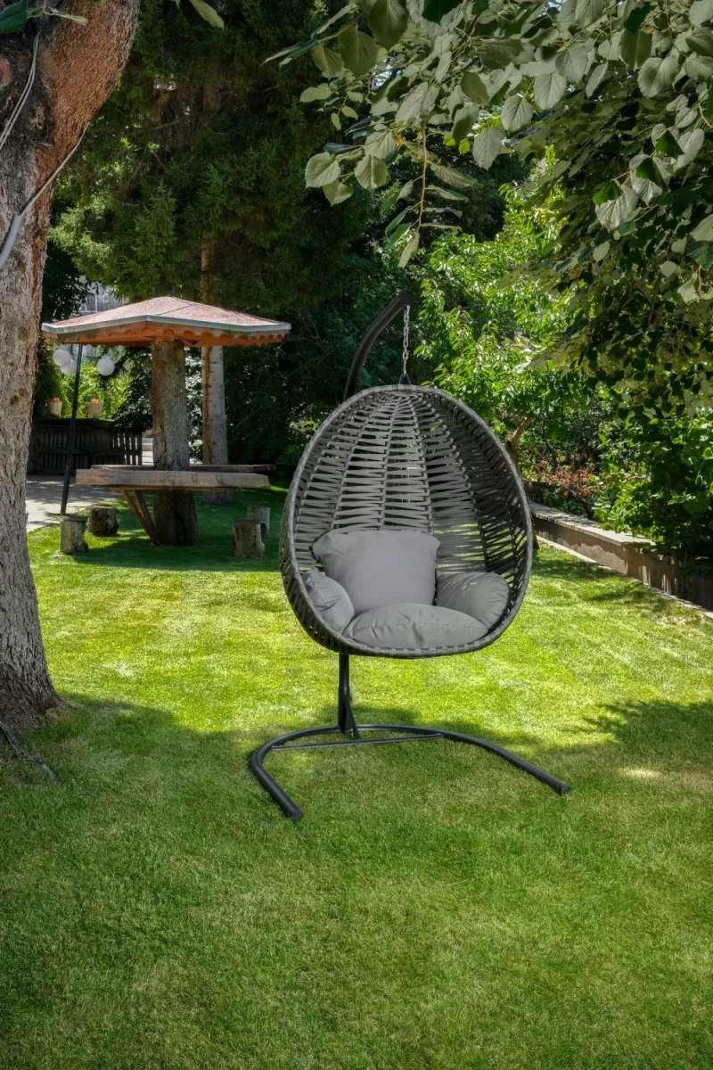 HANAH HOME Viseća ljuljaška jaje Findik, crna/siva