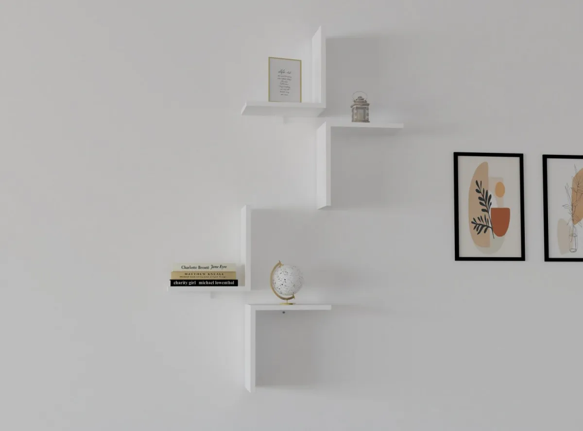 HANAH HOME Zidna polica Face, bela