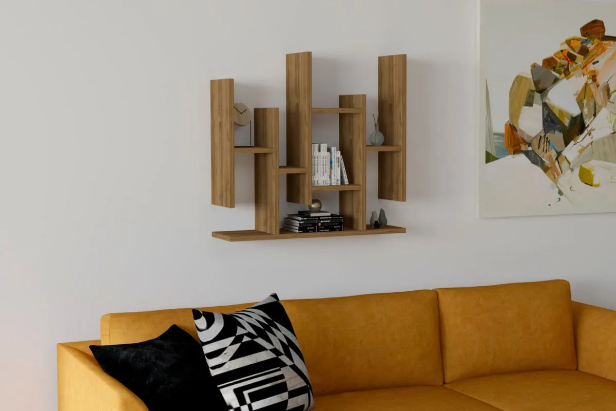HANAH HOME Zidna polica Flower, braon