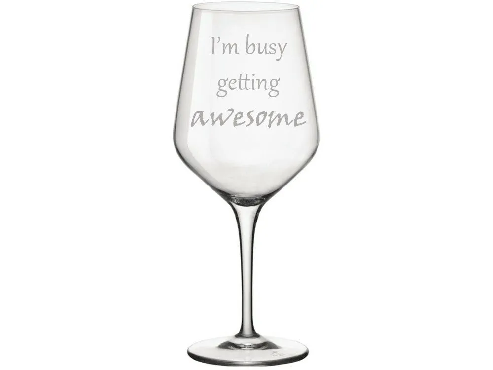 HAPPY PUMPKIN Čaša za vino "I'm busy getting awesome" - 11164