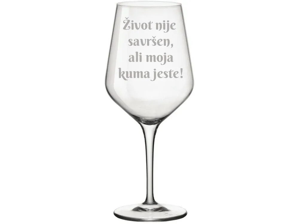 HAPPY PUMPKIN Čaša za vino "Život nije savršen, ali moja kuma jeste"1149