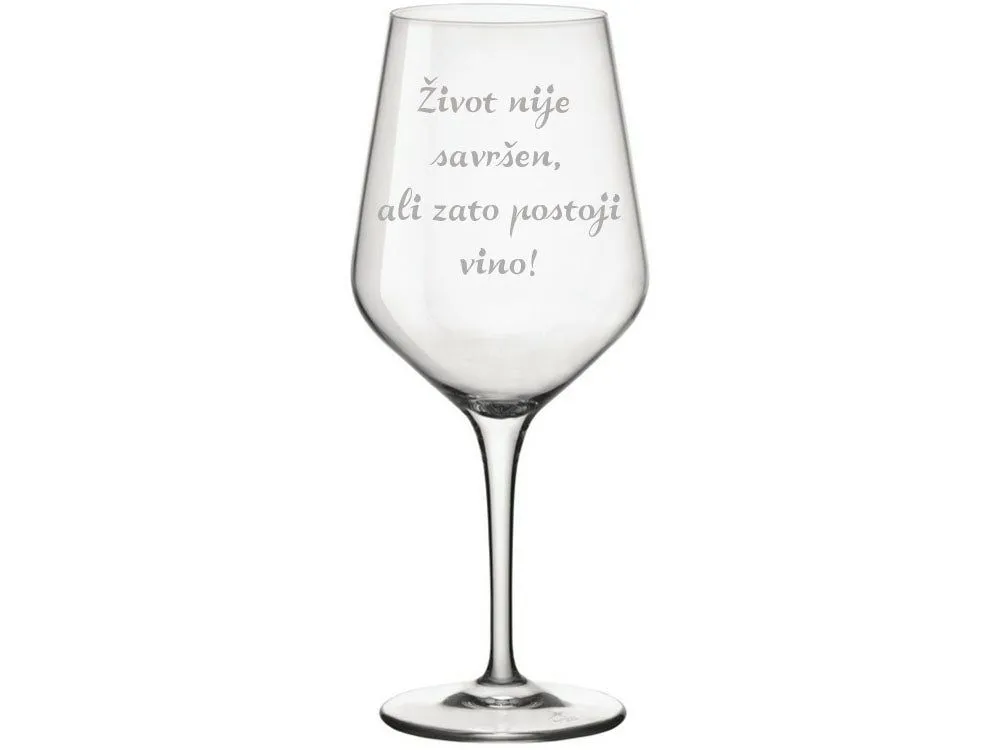 HAPPY PUMPKIN Čaša za vino "Život nije savršen, ali zato postoji vino"1146
