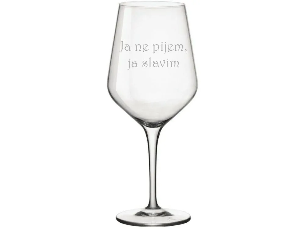 HAPPY PUMPKIN Čaša za vino "Ja ne pijem, ja slavim"1145