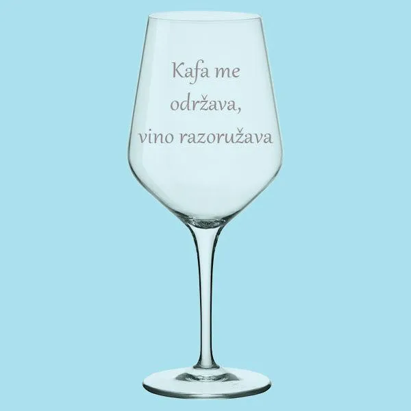 HAPPY PUMPKIN Čaša za vino "Kafa me održava, fino razoružava"1139