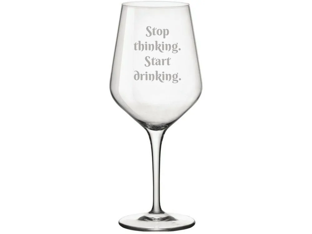 HAPPY PUMPKIN Čaša za vino "Stop thinking. Start drinking."1173