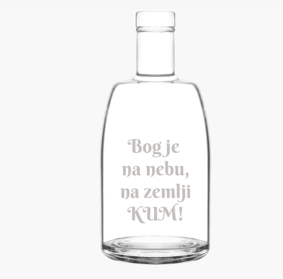 HAPPY PUMPKIN Flaša za rakiju/likere "Bog je na nebu, na zemlji KUM"2202