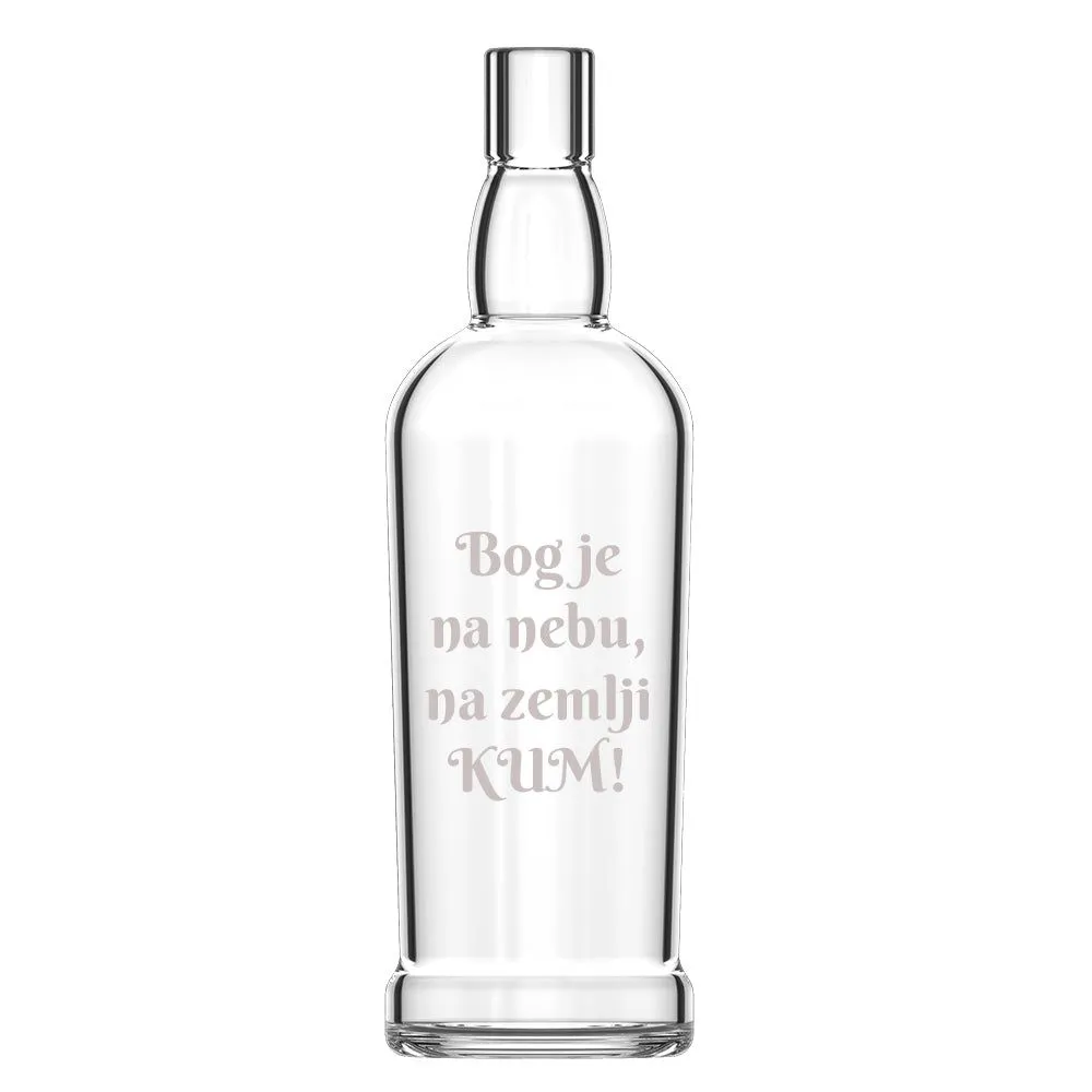 HAPPY PUMPKIN Flaša za rakiju/likere "Bog je na nebu, na zemlji KUM"2104