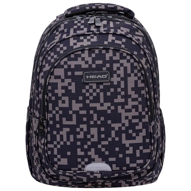HEAD Ranac đački anatomski 2zipa 1džep veći AB300 Grey Bricks 24.502024119 crno-sivi