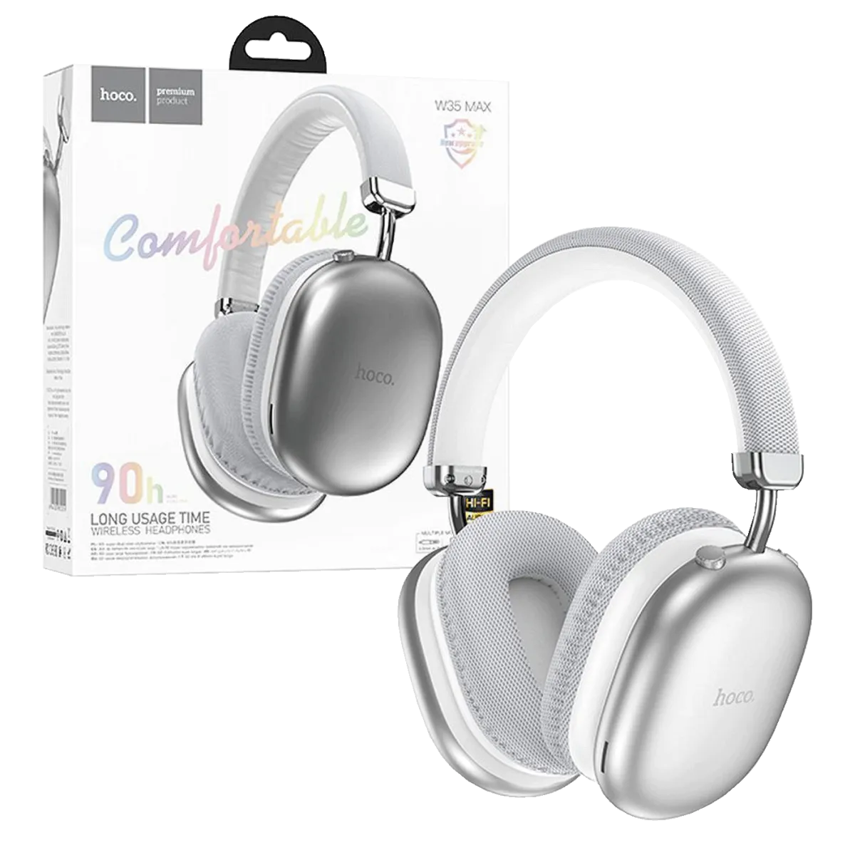 hoco. Bežične Bluetooth slušalice, W35 Max Joy, srebrna