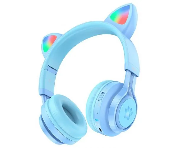 hoco. Bluetooth slušalice W39 Mačije uši, plava