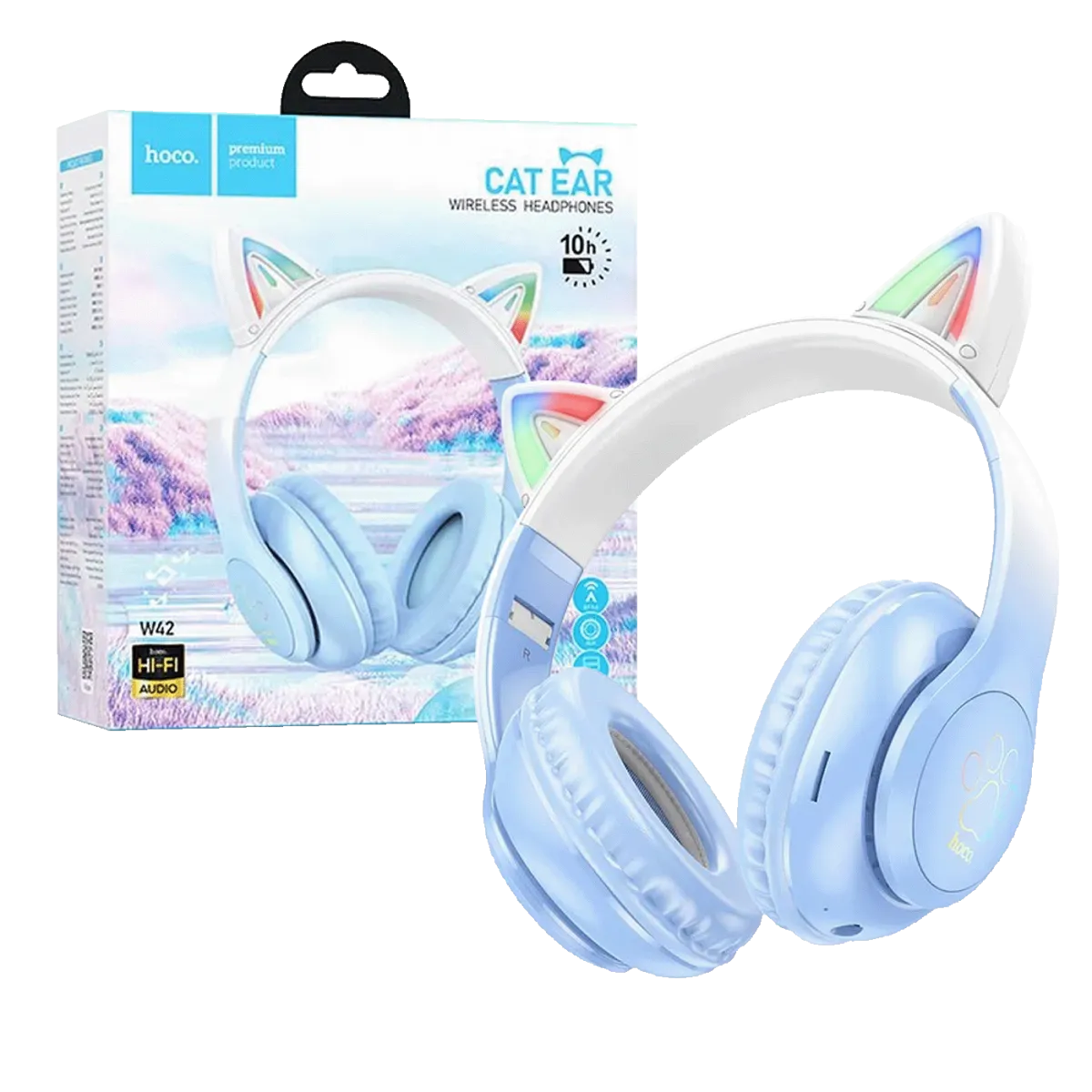 hoco. Bluetooth slušalice, W42 - Cat Ears, Crystal Blue