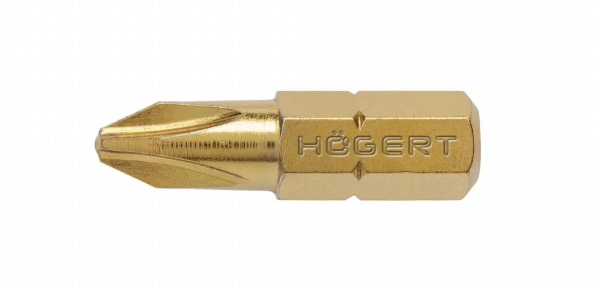 HOGERT Bit PH2 25 mm hrapav prihvat presvučen titanom tanak blister 5 kom