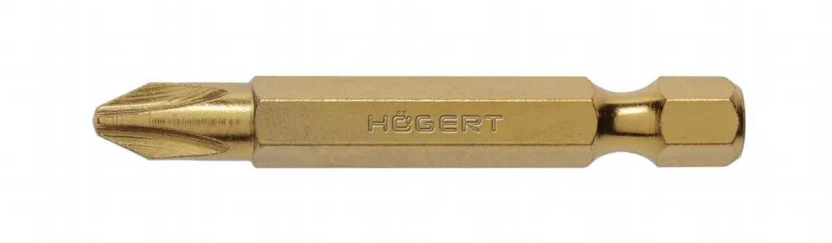 HOGERT Bit produženi PH2 50 mm hrapav prihvat presvučen titanom tanak 2 kom