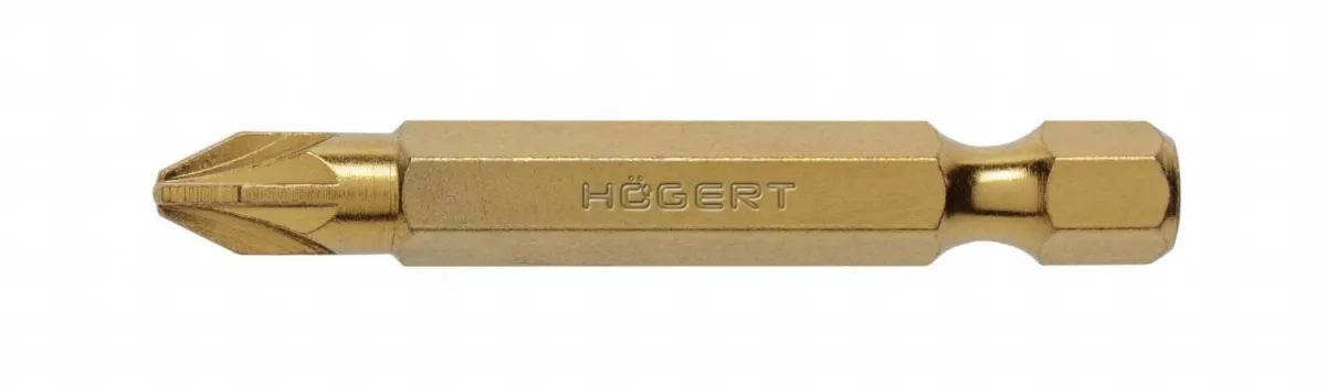 HOGERT Bit produženi PZ2 50 mm hrapav prihvat presvučen titanom tanak 2 kom