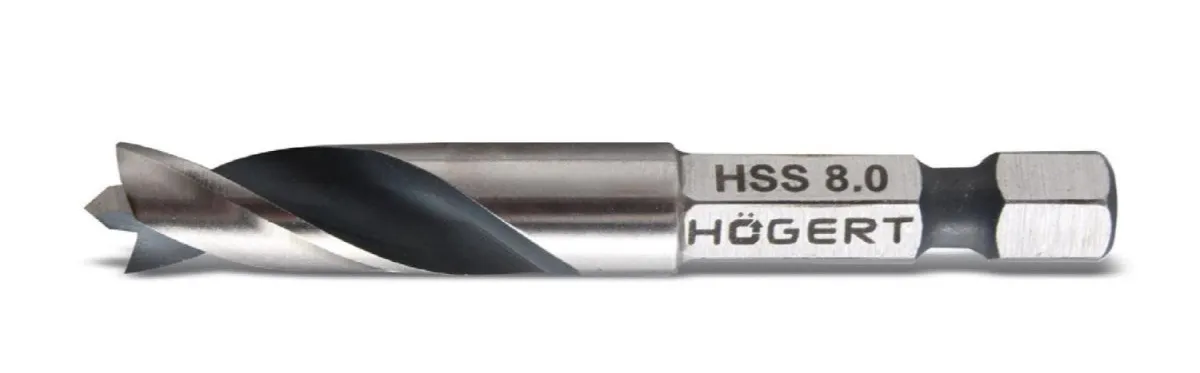 HOGERT Burgija s šestougaonim prihvatom 1/4-inch HSS fi 8 mm l=60 mm