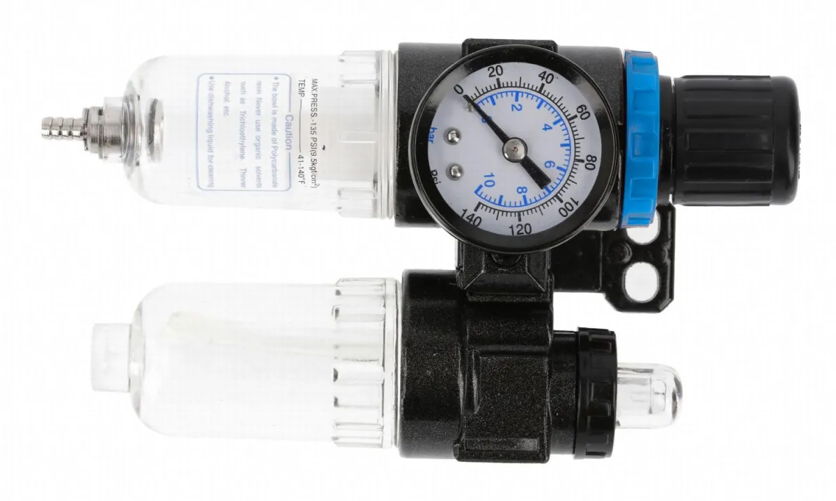HOGERT Filter s regulatorom mazalicom i manometrom za pneumatsku mrežu 1/4" 9 bar