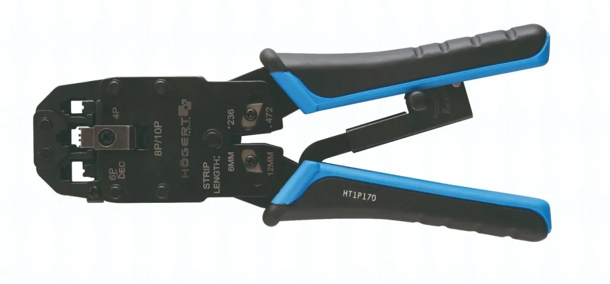HOGERT Krimp klešta s polugom za RJ-11 terminal western plug 4P 6P 8P