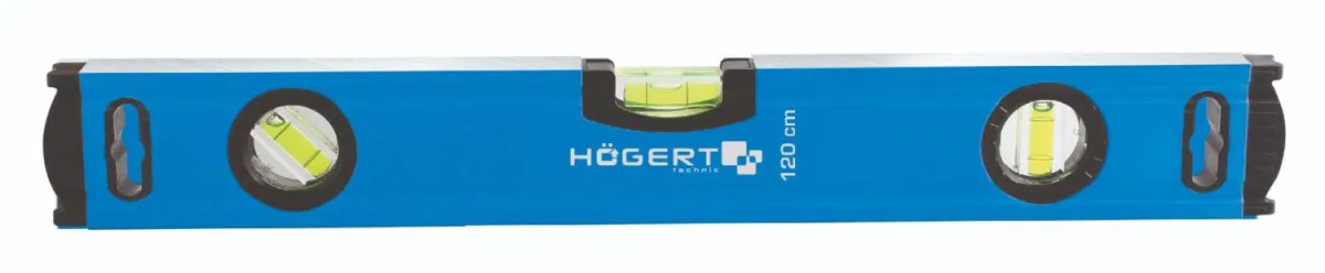 HOGERT Libela s rukohvatima aluminijumska 120 cm 3 nivelatora