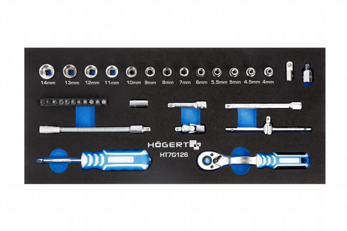 HOGERT Organizator EVA set alata s čegrtaljkom 1/4 34 kom
