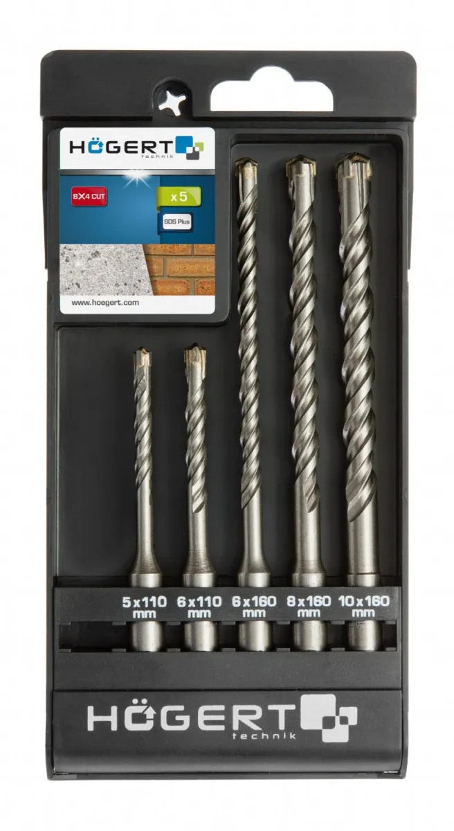 HOGERT Set burgija za beton SDS+ 5 kom